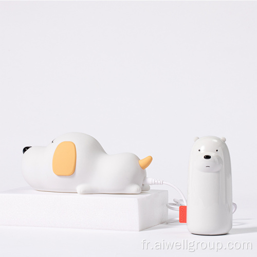 USB Rechargeable enfants Soft Silicone Puppy LED lampe